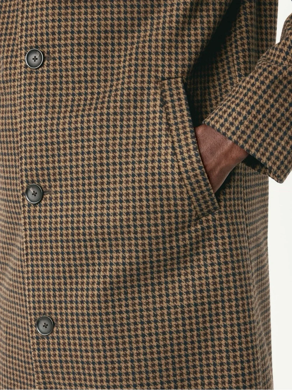 Old Navy Relaxed Houndstooth Topcoat Brown Chocolate Pot de Crème Small